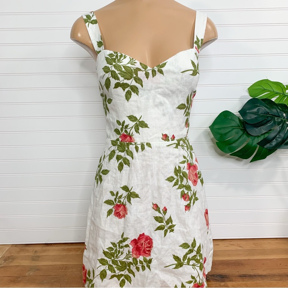 Reformation White Floral Midi Dress